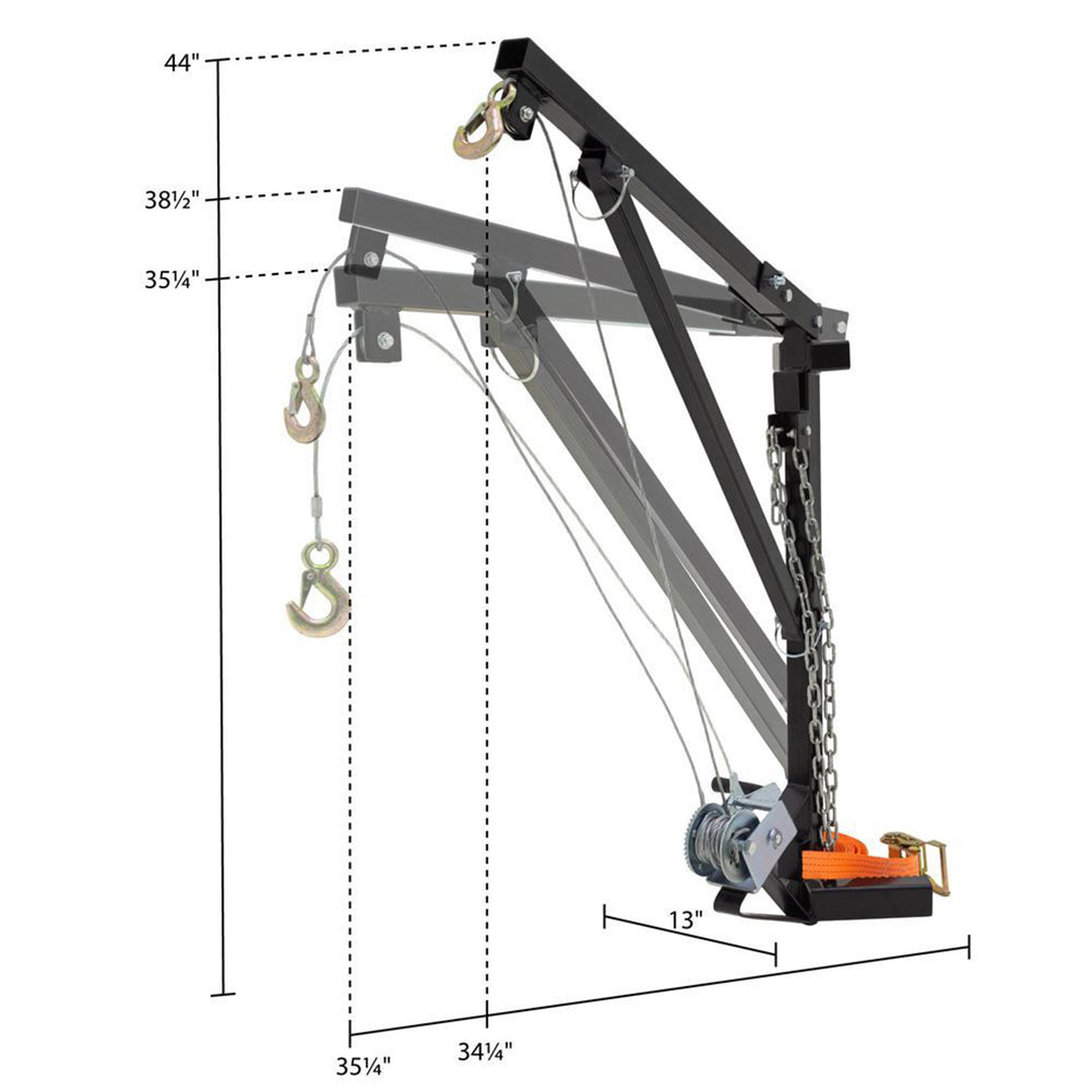 Kill Shot Portable Tree Mount Deer Hoist, Steel Crank & Chain, Carry Bag, Black