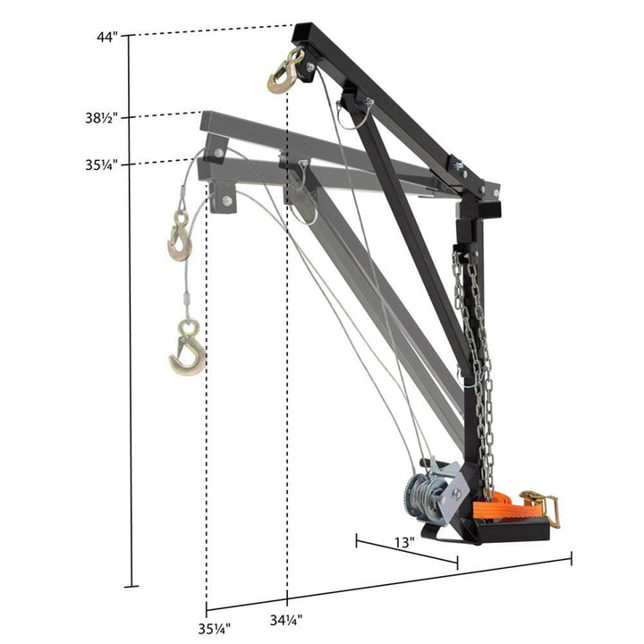Kill Shot Portable Tree Mount Deer Hoist, Steel Crank & Chain, Carry Bag, Black