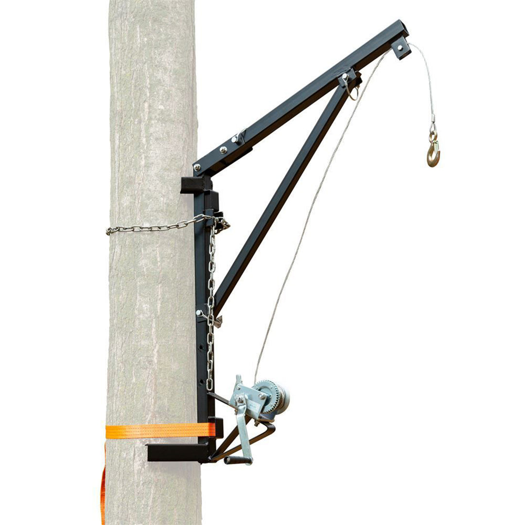 Kill Shot Portable Tree Mount Deer Hoist, Steel Crank & Chain, Carry Bag, Black
