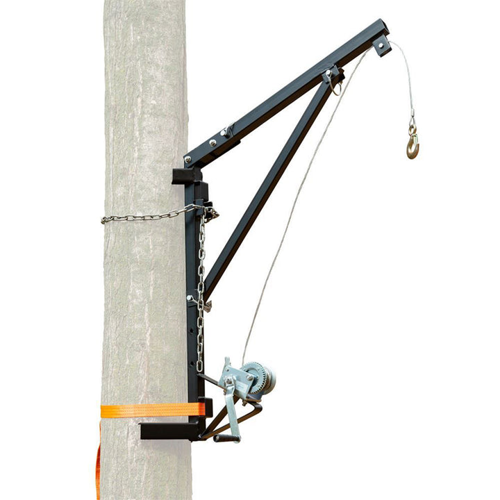 Kill Shot Portable Tree Mount Deer Hoist, Steel Crank & Chain, Carry Bag, Black