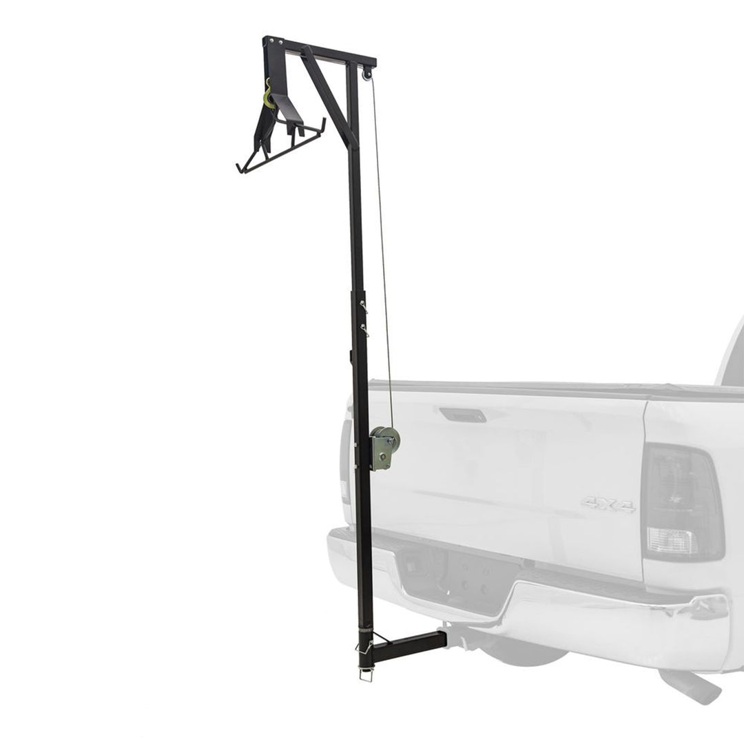 Kill Shot Hitch Mounted Steel Deer Hoist with Gambrel, 300 Pound Capacity, Black