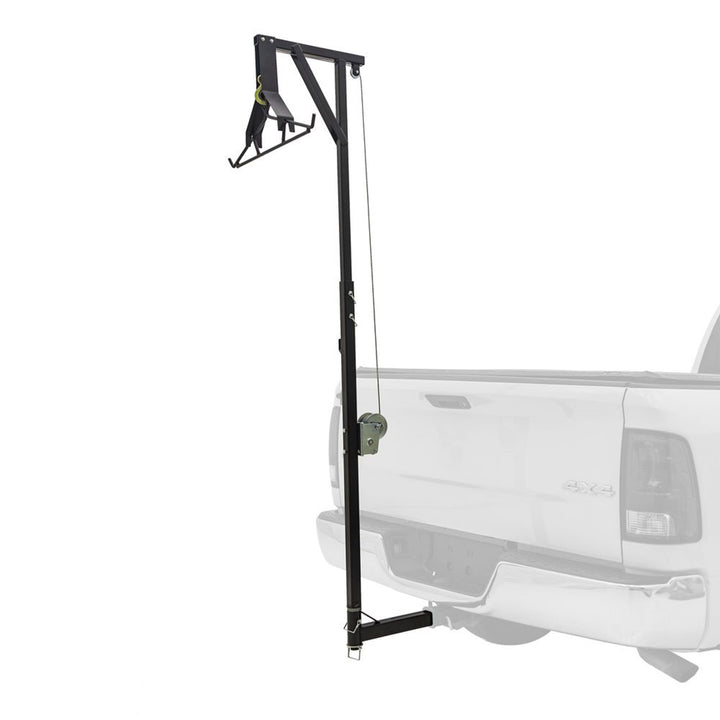 Kill Shot Hitch Mounted Steel Deer Hoist with Gambrel, 300 Pound Capacity, Black