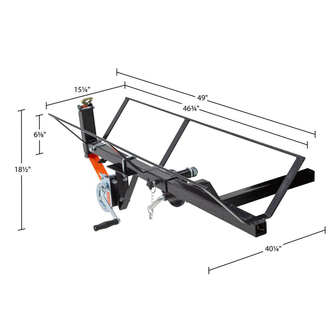 Kill Shot Hitch Mounted Steel Deer Hoist with Carrier, 600 Pound Capacity, Black