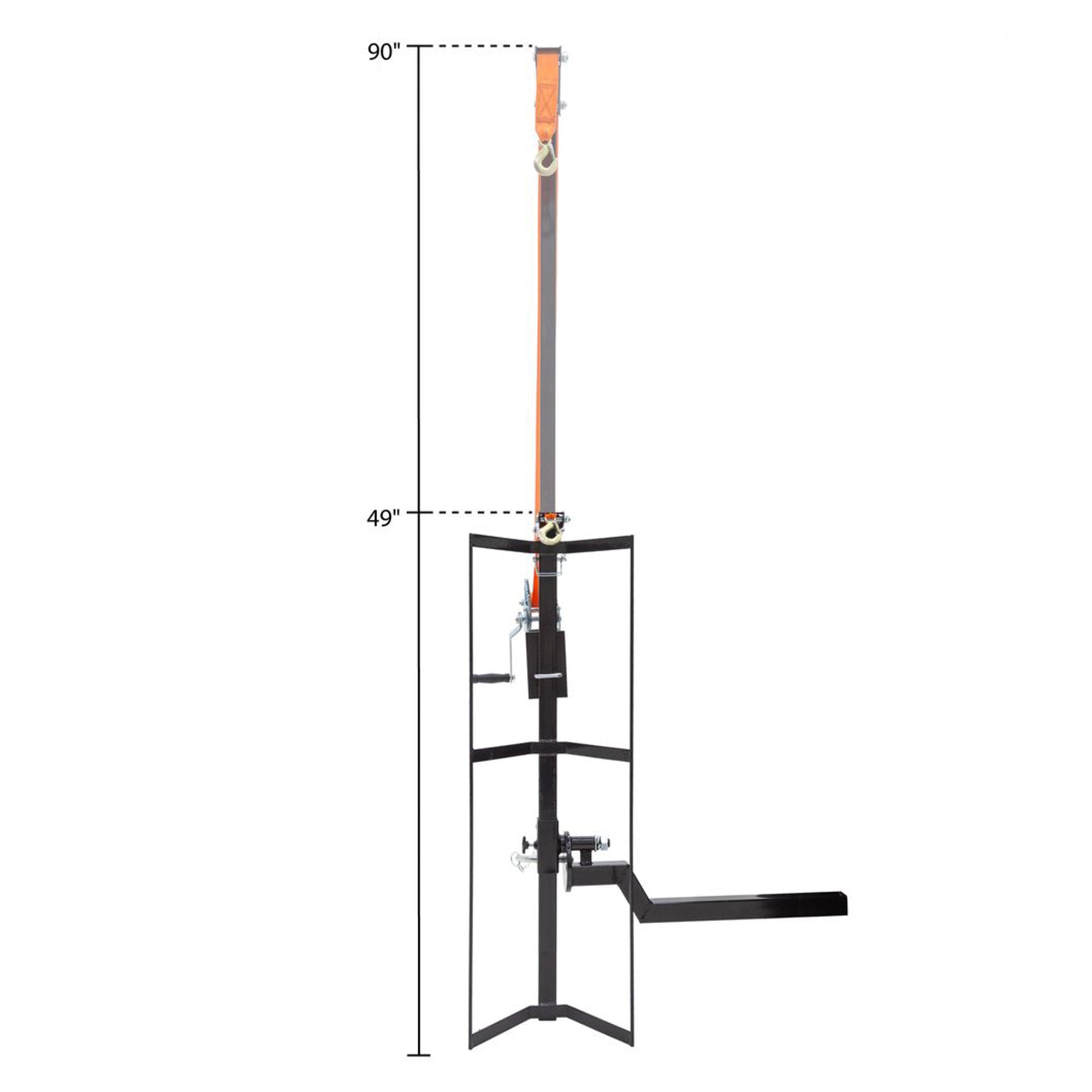 Kill Shot Hitch Mounted Steel Deer Hoist with Carrier, 600 LBS Cap, Black (Used)