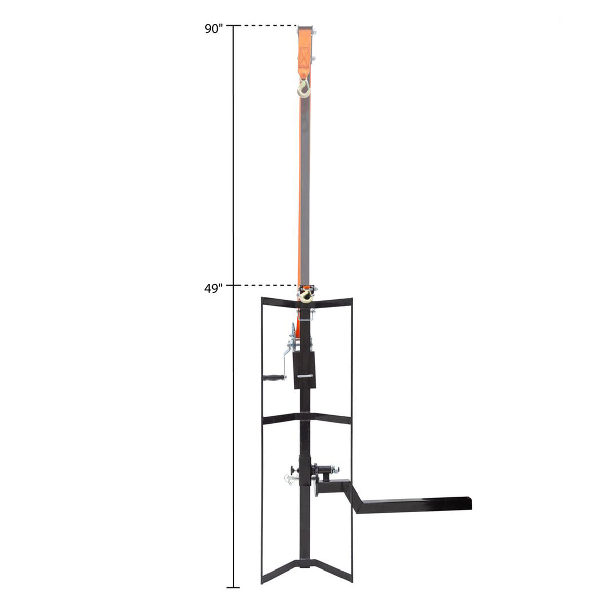 Kill Shot Hitch Mounted Steel Deer Hoist with Carrier, 600 LBS Cap, Black (Used)