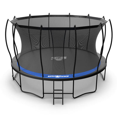 SpaceJump Lunar 14' Round Trampoline with AstroJam Basketball Hoop Attachment