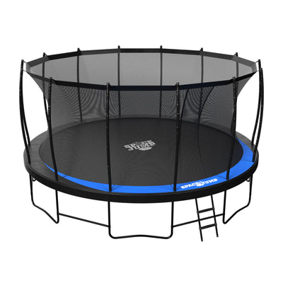 SpaceJump Lunar 16' Round Trampoline with AstroJam Basketball Hoop Attachment
