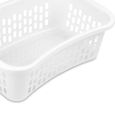 Sterilite HipHold Laundry Basket, 1.5 Bushel Plastic Hamper, White, 12 Pack