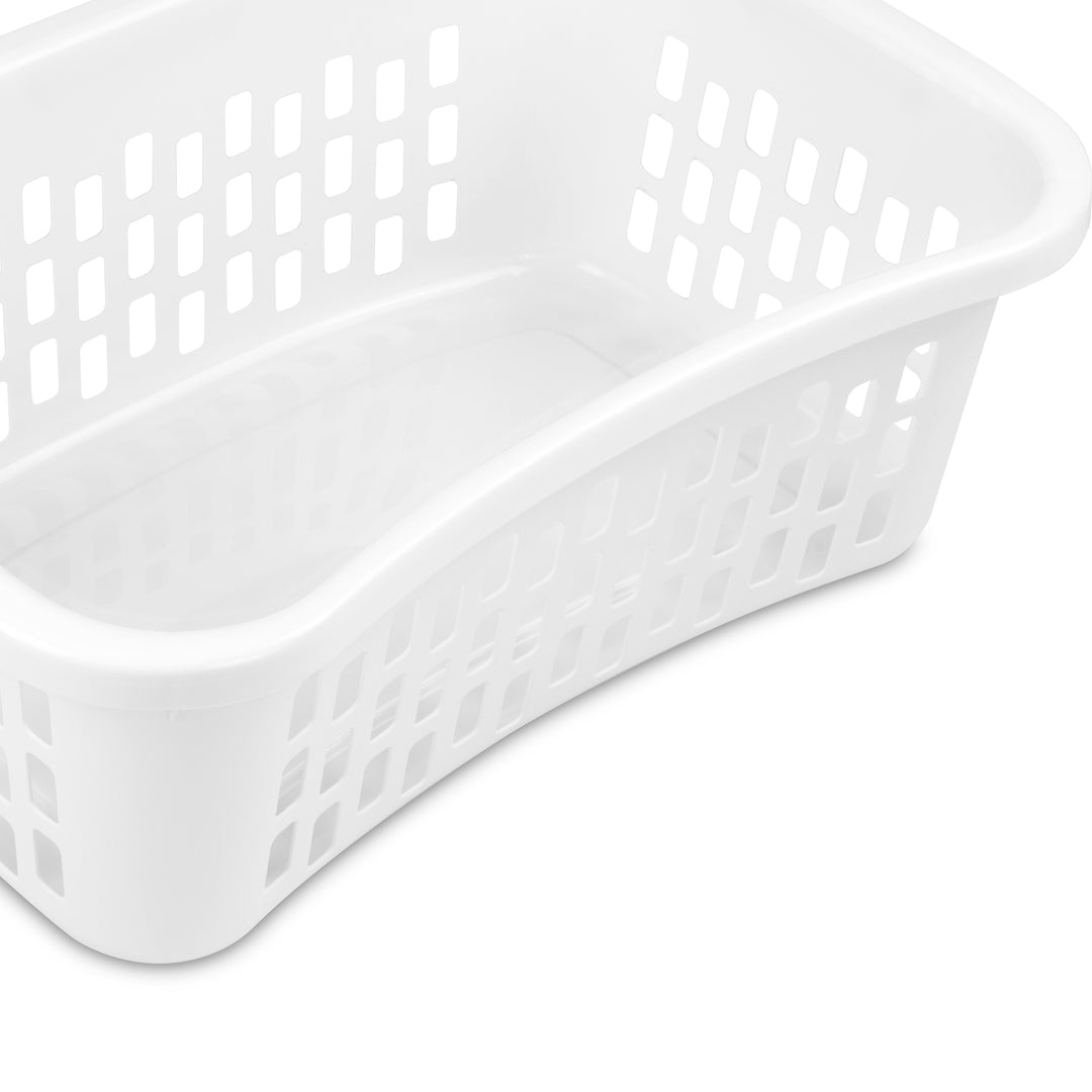 Sterilite HipHold Laundry Basket, 1.5 Bushel Plastic Hamper, White, 12 Pack
