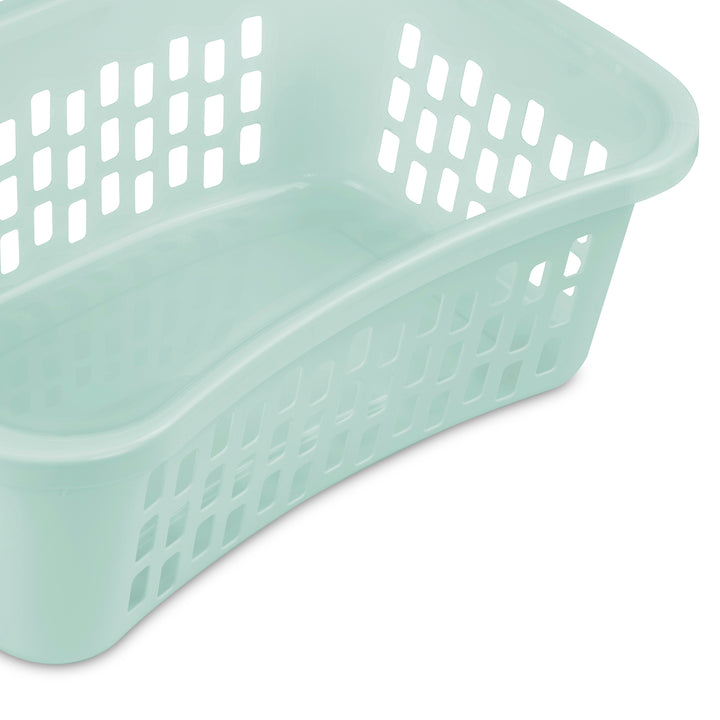 Sterilite HipHold Laundry Basket, 1.5 Bushel Plastic Clothes Hamper, Mint, 12 Pk