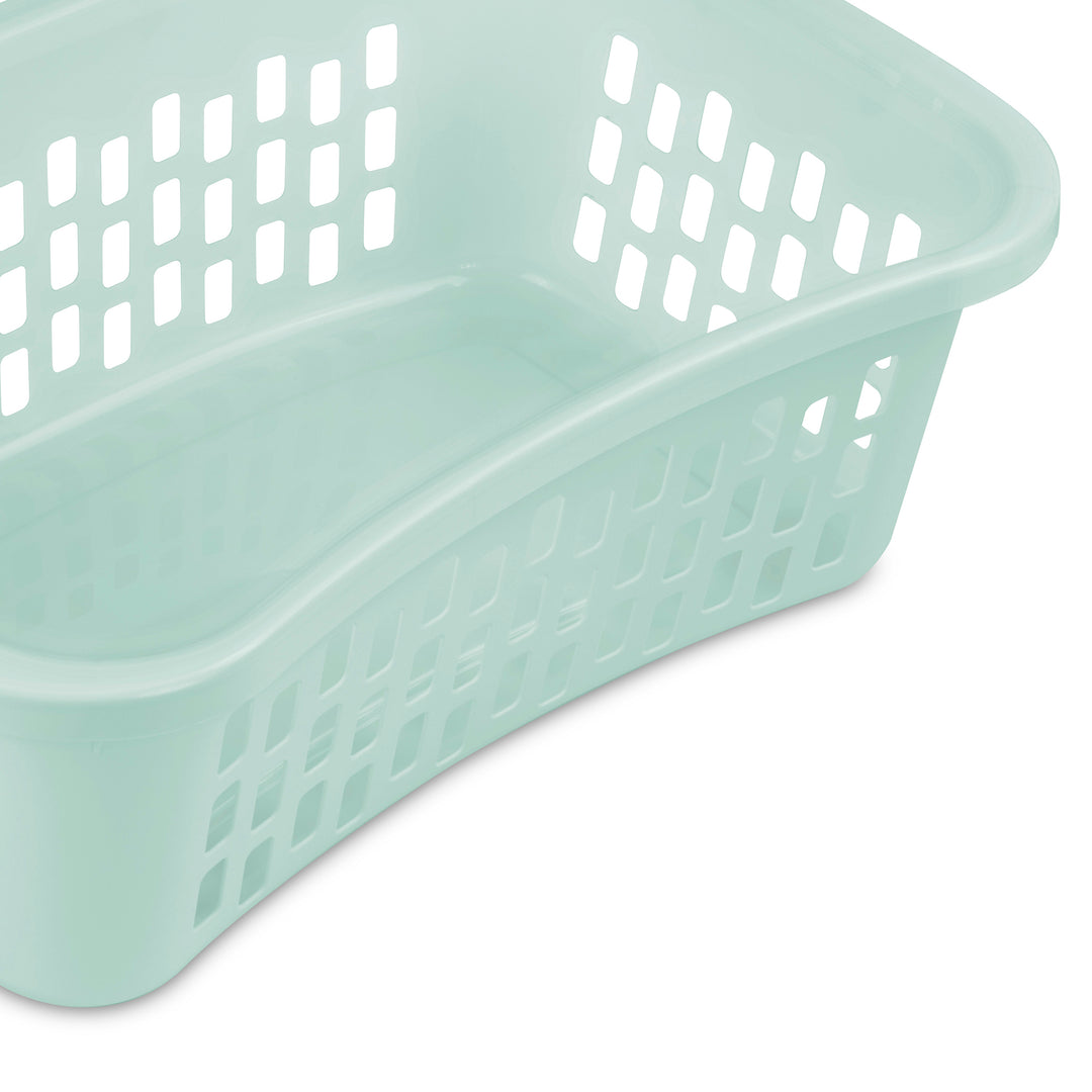 Sterilite HipHold Laundry Basket, 1.5 Bushel Plastic Clothes Hamper, Mint, 12 Pk
