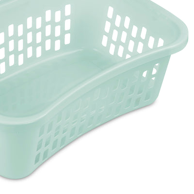 Sterilite HipHold Laundry Basket, 1.5 Bushel Plastic Clothes Hamper, Mint, 24 Pk