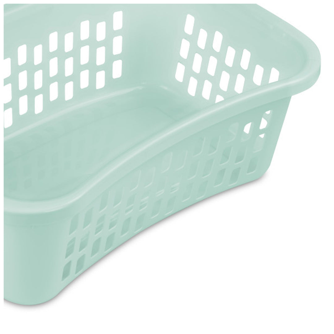 Sterilite HipHold Laundry Basket, 1.5 Bushel Plastic Clothes Hamper, Mint, 6 Pk