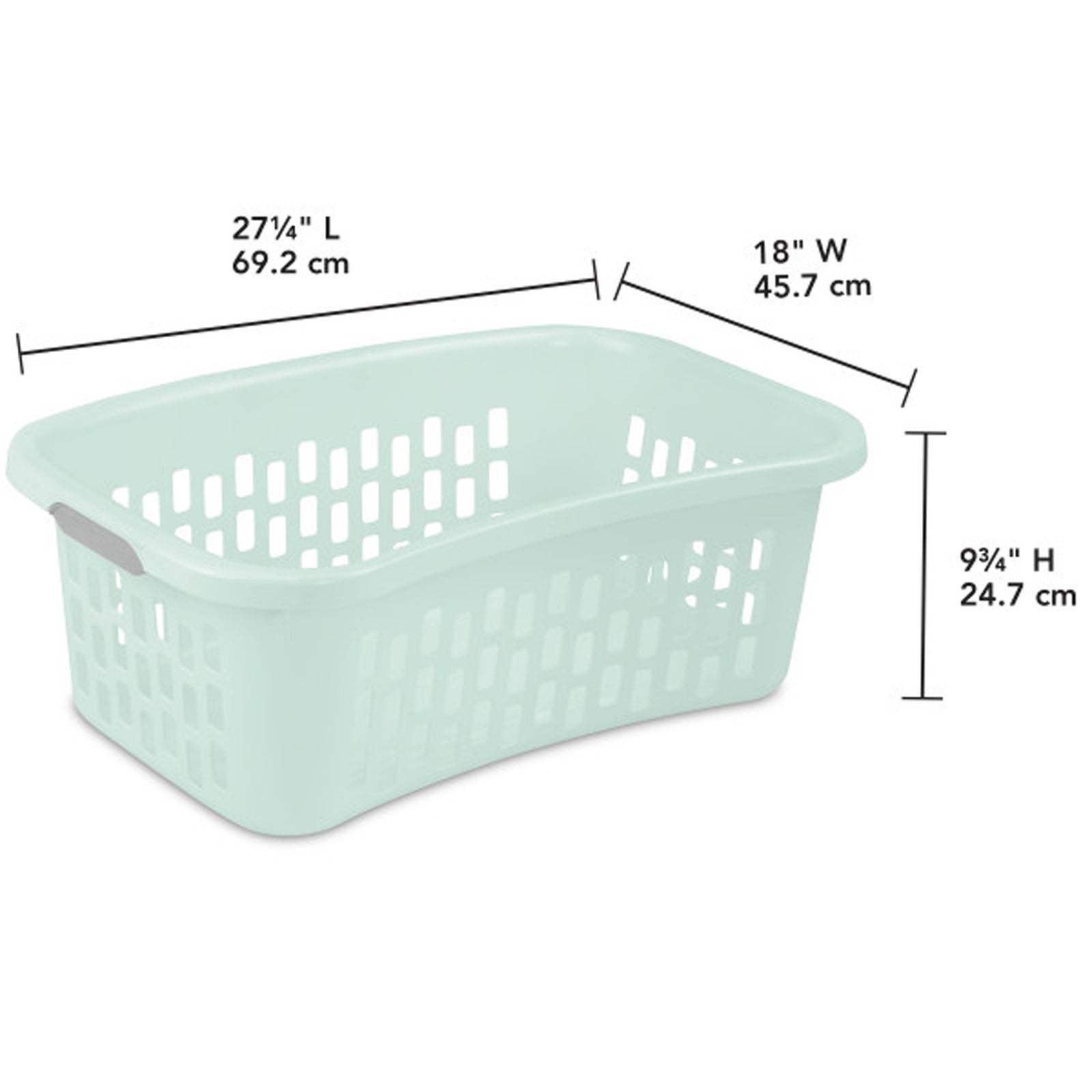 Sterilite HipHold Laundry Basket, 1.5 Bushel Plastic Clothes Hamper, Mint, 6 Pk - VMInnovations
