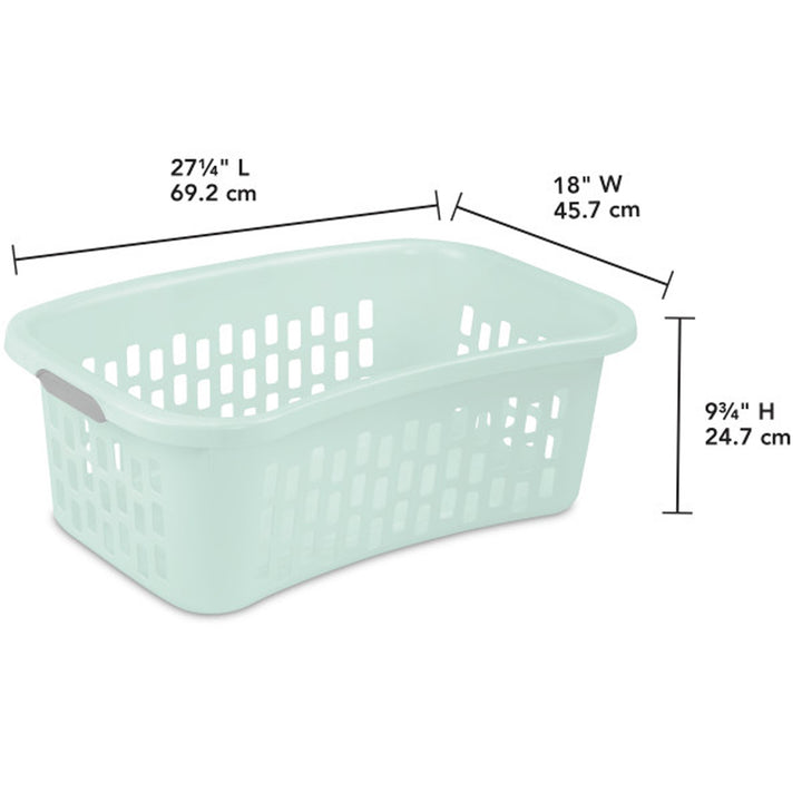 Sterilite HipHold Laundry Basket, 1.5 Bushel Plastic Clothes Hamper, Mint, 6 Pk