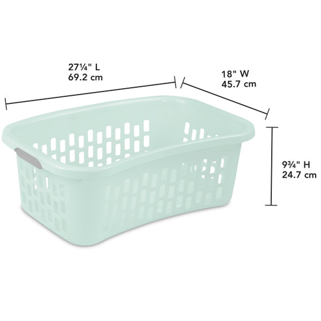 Sterilite HipHold Laundry Basket, 1.5 Bushel Plastic Clothes Hamper, Mint, 18 Pk