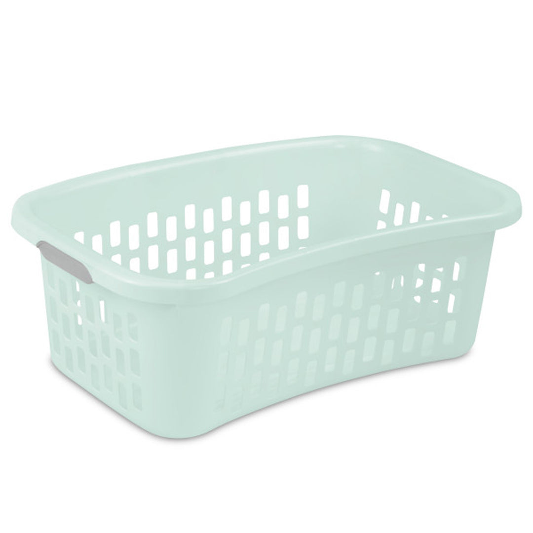 Sterilite HipHold Laundry Basket, 1.5 Bushel Plastic Clothes Hamper, Mint, 6 Pk