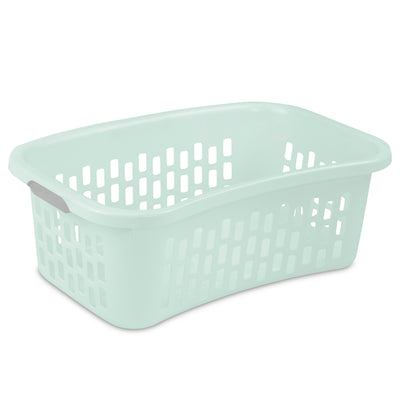 Sterilite HipHold Laundry Basket, 1.5 Bushel Plastic Clothes Hamper, Mint, 12 Pk