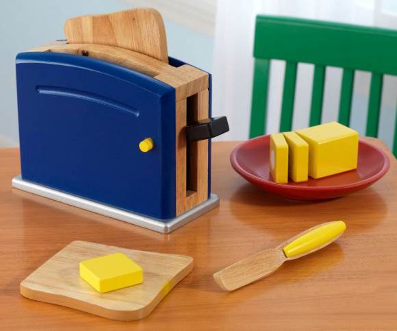 KidKraft Primary Toaster Kids Pretend Play Set w/ Accessories | 63309