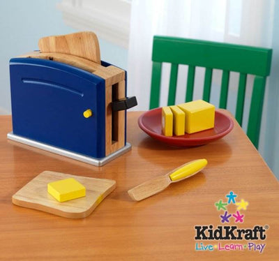 KidKraft Primary Toaster Kids Pretend Play Set w/ Accessories | 63309