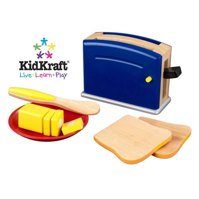KidKraft Primary Toaster Kids Pretend Play Set w/ Accessories | 63309