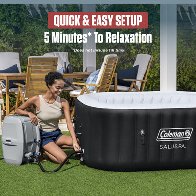 Coleman Hawaii 4-6 Person AirJet Inflatable Hot Tub with Cover & 2 Drink Holders