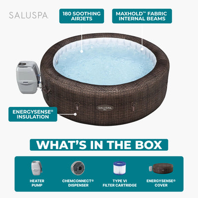 Bestway SaluSpa Bali 5-7 Person Inflatable Hot Tub, Round Spa, 85"x28" (Used)