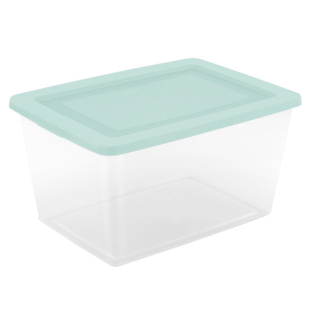 Sterilite 58 Qt Storage Boxes, Clear Plastic Containers with Lid, Set of 8, Mint - VMInnovations
