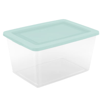 Sterilite 58Qt Storage Boxes, Clear Plastic Containers with Lid, Set of 24, Mint