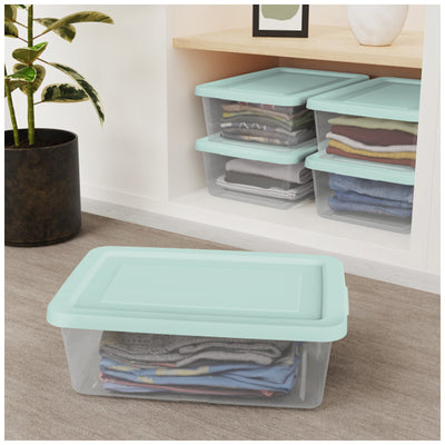 Sterilite 12Qt Storage Boxes, Clear Plastic Containers with Lid, Set of 36, Mint