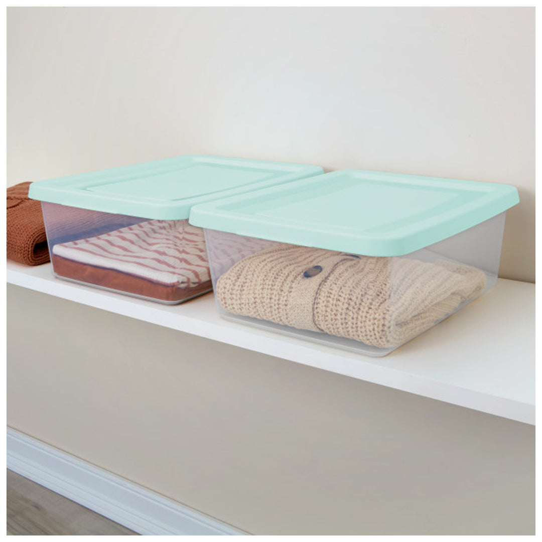 Sterilite 12Qt Storage Boxes, Clear Plastic Containers with Lid, Set of 12, Mint - VMInnovations