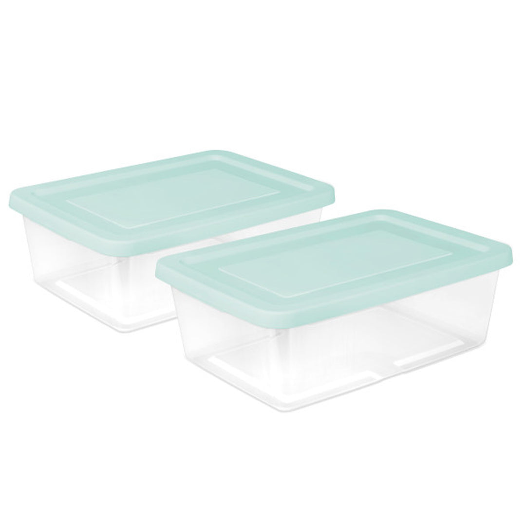 Sterilite 12Qt Storage Boxes, Clear Plastic Containers with Lid, Set of 12, Mint - VMInnovations