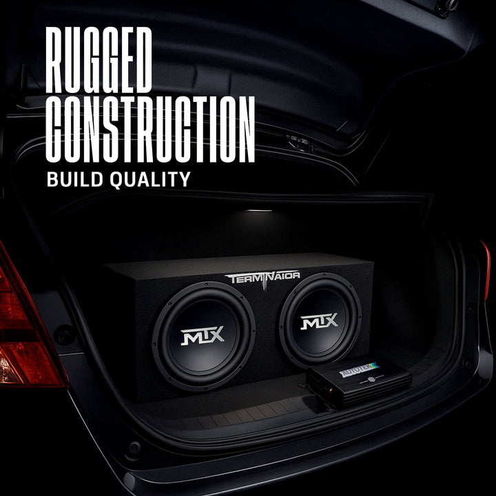 MTX TNE212D 12" 1200W Dual Loaded Car Subwoofer Package with 4 Gauge Wiring Kit