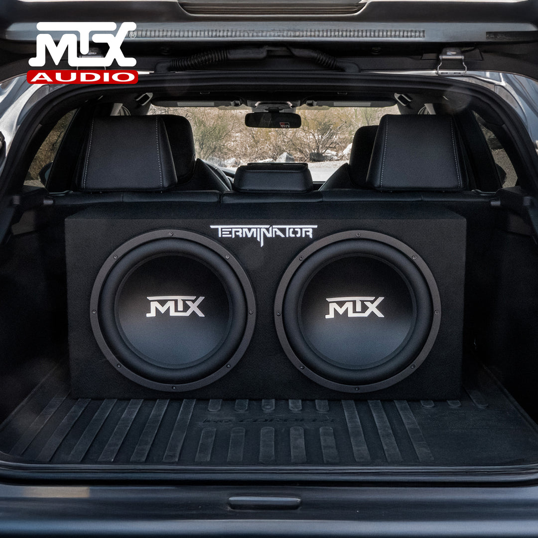 MTX TNE212D 12" 1200W Dual Loaded Car Subwoofer Package with 4 Gauge Wiring Kit