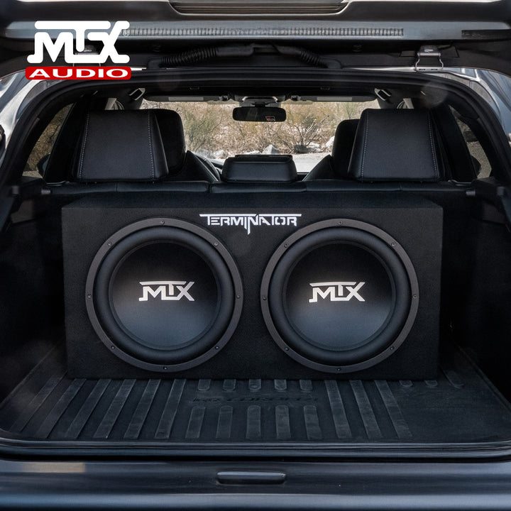 MTX TNE212D 12" 1200W Dual Loaded Car Subwoofer Package with 4 Gauge Wiring Kit