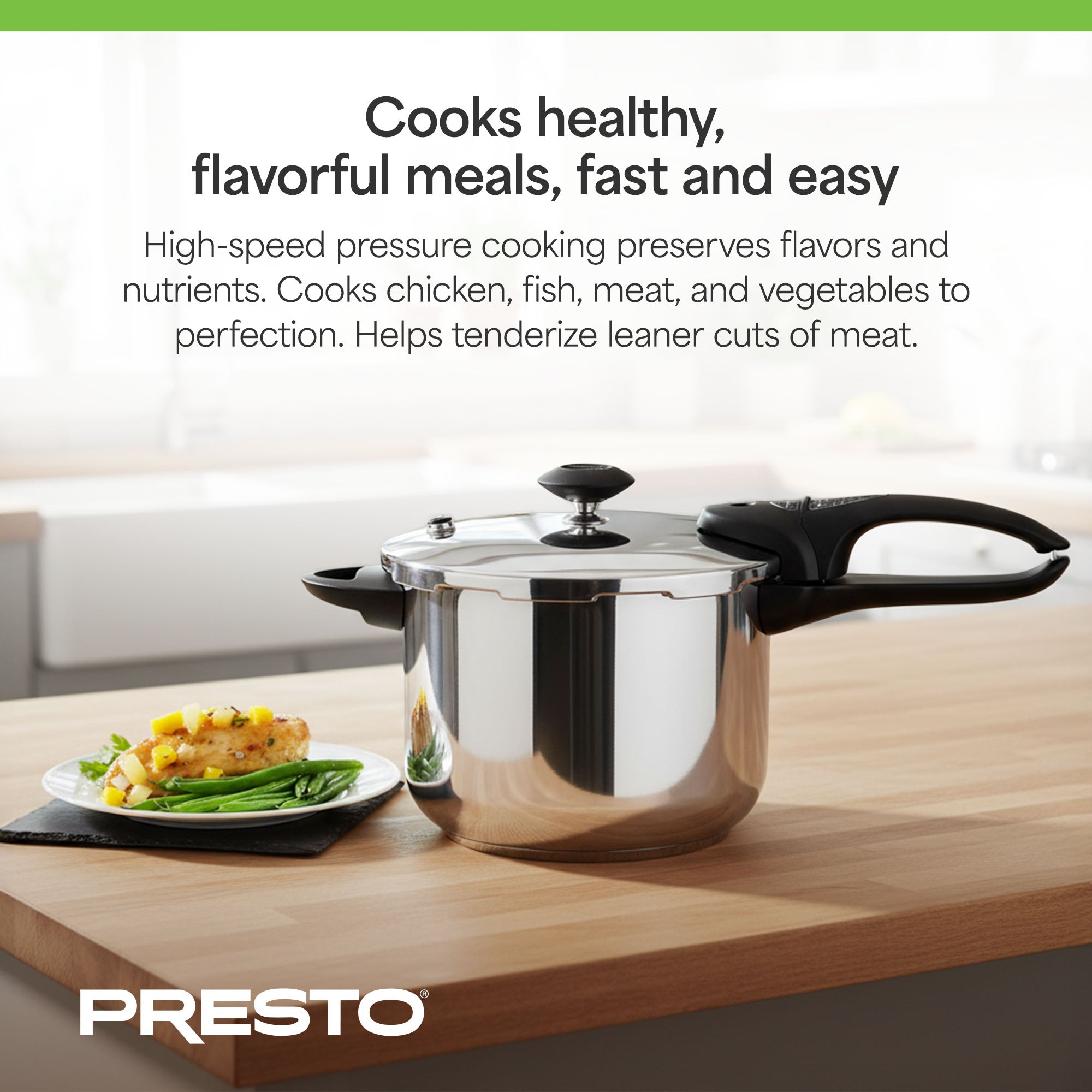 Presto 6 Quart Stainless Steel Pressure Cooker, Dishwasher Safe (Open Box) - VMInnovations