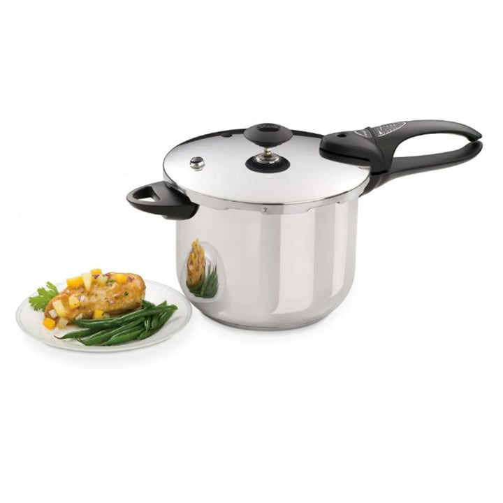 Presto 6 Quart Stainless Steel Pressure Cooker, Dishwasher Safe, Tri Clad Base
