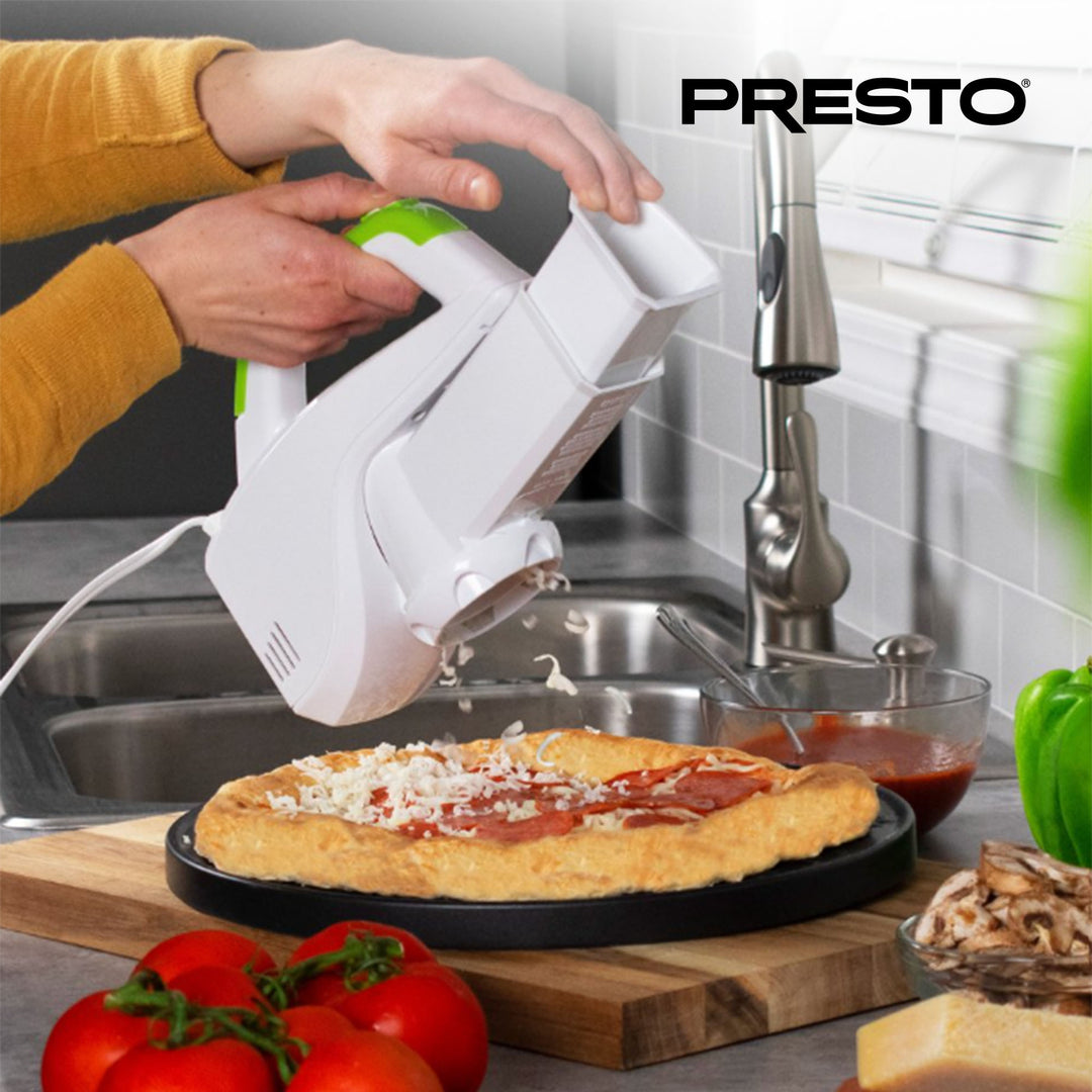 Presto 02910 SaladShooter Electric Slicer/Shredder, Handheld Food Chopper, White