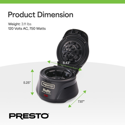 Presto Belgian Waffle Bowl Maker for 4" Waffles w/Nonstick Coating (Open Box)