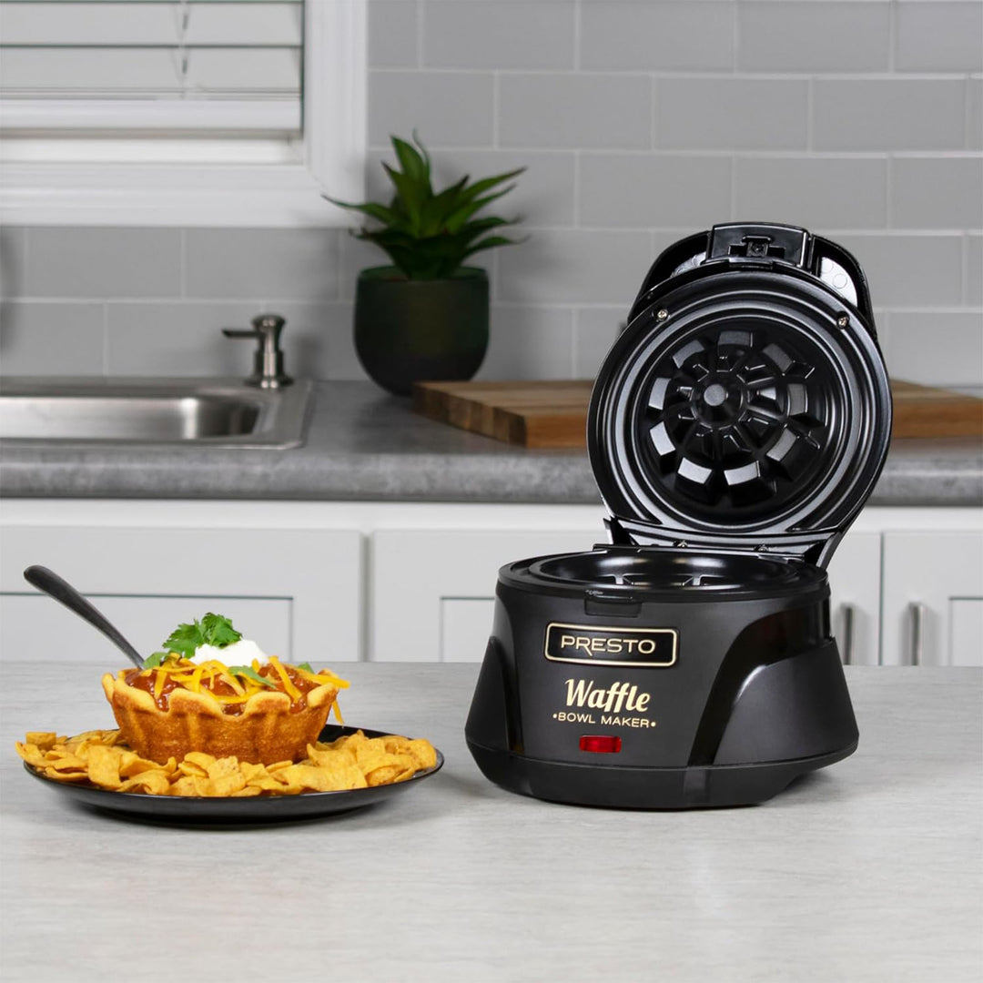 Presto Belgian Waffle Bowl Maker for 4" Waffles with Premium Nonstick Coating