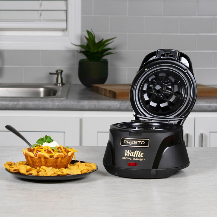 Presto Belgian Waffle Bowl Maker for 4" Waffles with Premium Nonstick Coating