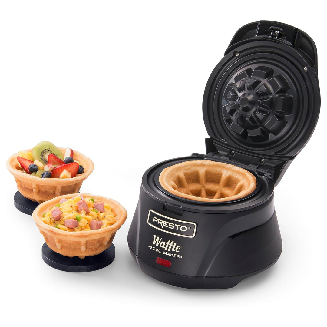 Presto Belgian Waffle Bowl Maker for 4" Waffles with Premium Nonstick Coating