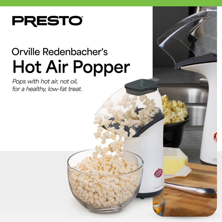 Presto 04821 Orville Redenbacher's Hot Air Popper Popcorn Maker, 18 Cups, White