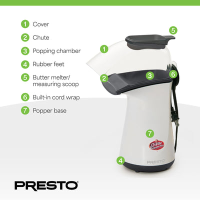Presto 04821 Orville Redenbacher's Hot Air Popper Popcorn Maker, 18 Cups, (Used) - VMInnovations