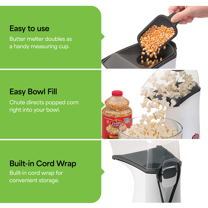Presto 04821 Orville Redenbacher's Hot Air Popper Popcorn Maker, 18 Cups, White
