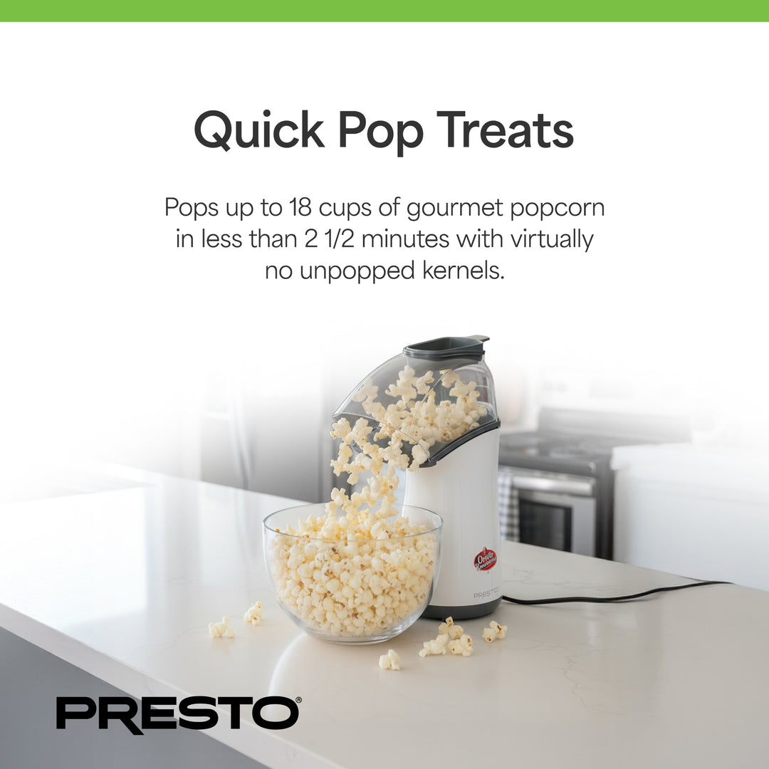 Presto 04821 Orville Redenbacher's Hot Air Popper Popcorn Maker, 18 Cups, White