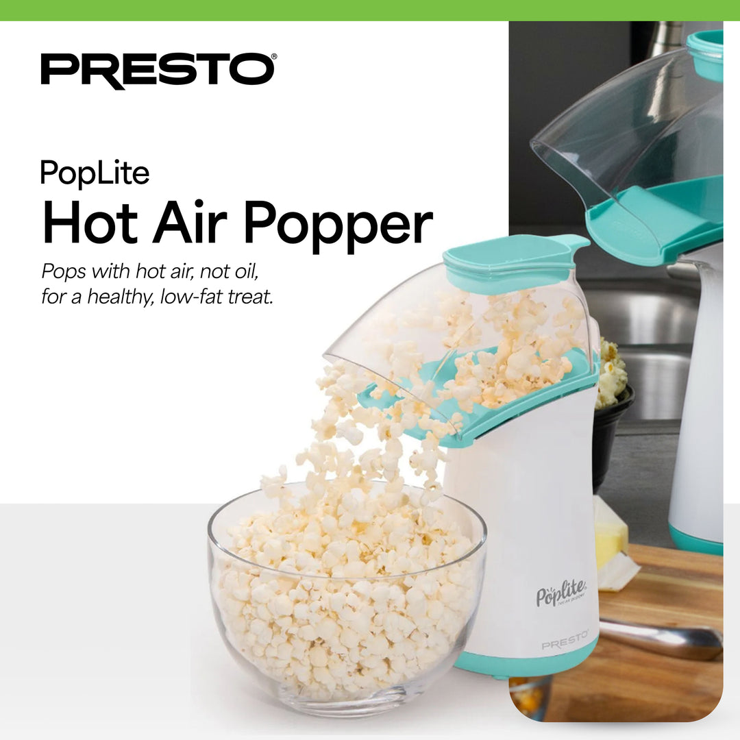 Presto 04869 PopLite Hot Air Popper Popcorn Maker for Home Kitchen, 18 Cups