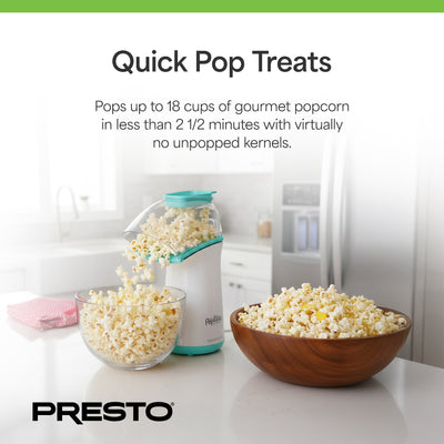 Presto PopLite Hot Air Popper Popcorn Maker for Home Kitchen, 18 Cups (Open Box)