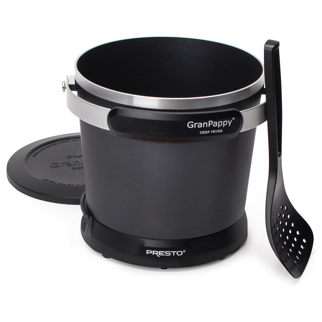 Presto 05411 GranPappy Electric Deep Fryer, Ceramic Nonstick, Handy Scoop, Black