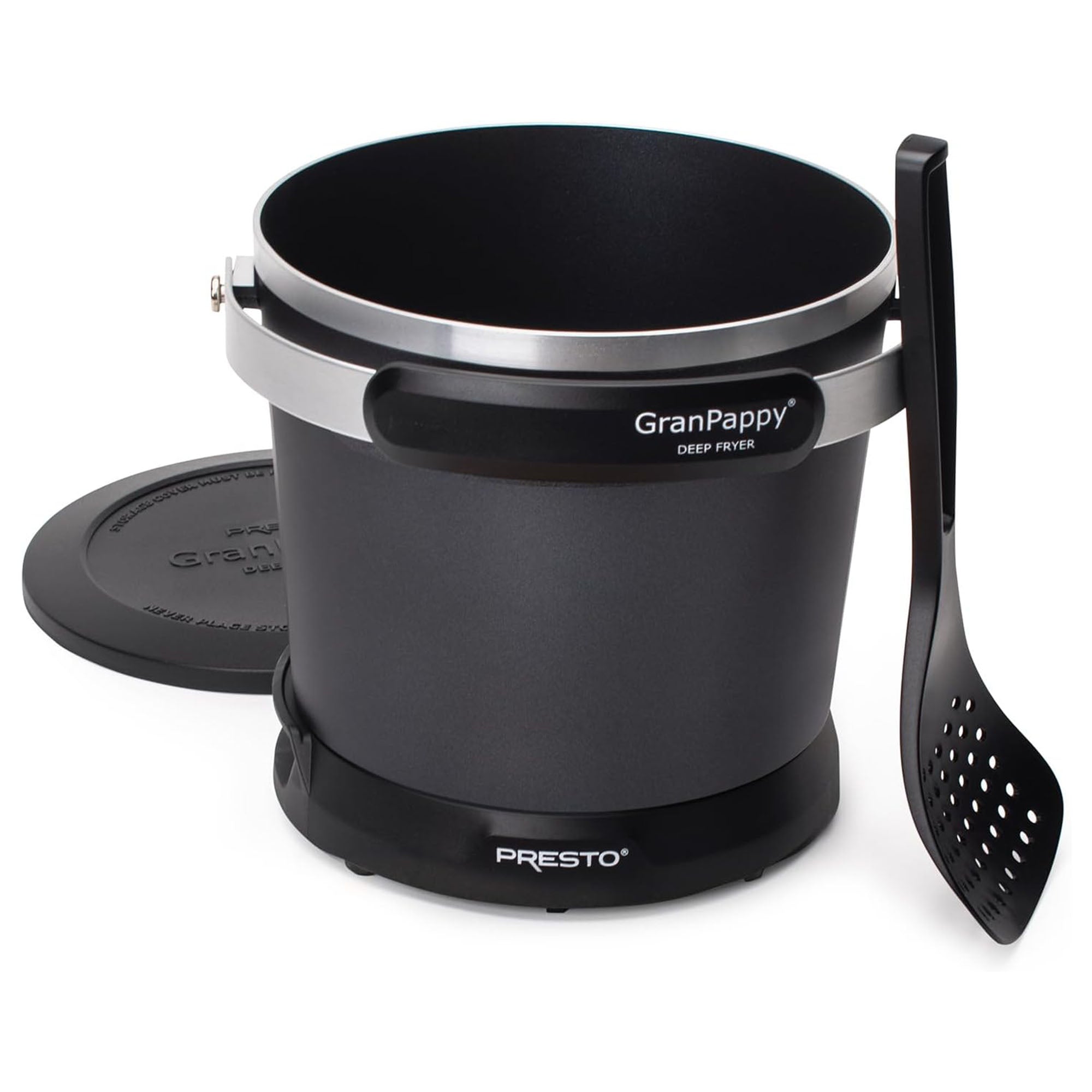 Presto Electric Deep Fryer, Ceramic Nonstick, Handy Scoop, Black (Open Box) - VMInnovations